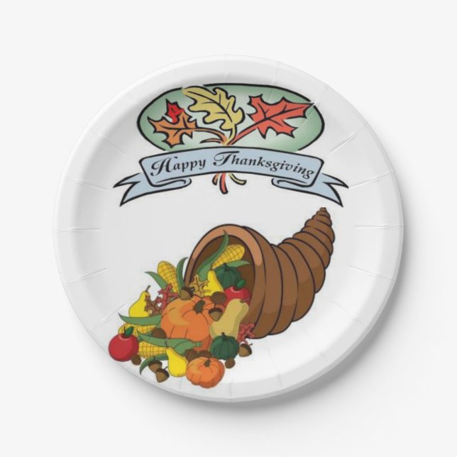 Assiettes En Carton Plaques de papier Thanksgiving (Devant)