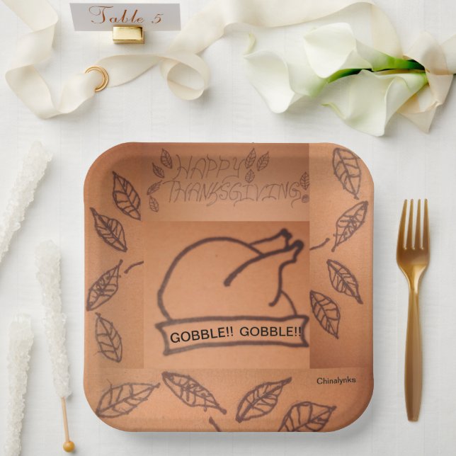 Assiettes En Carton Plaques de papier Thanksgiving (Mariage)
