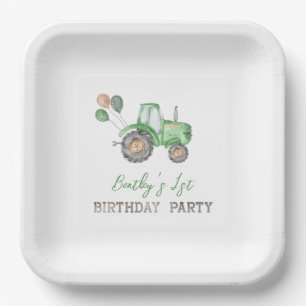 Assiettes En Carton Plaques de papier tracteur   Plaques d'anniversair