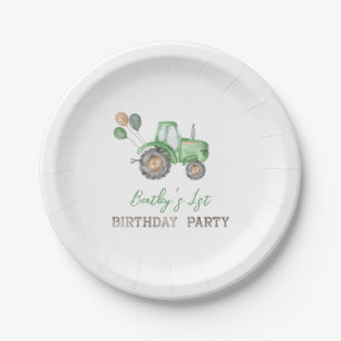 Assiettes En Carton Plaques de papier tracteur   Plaques d'anniversair