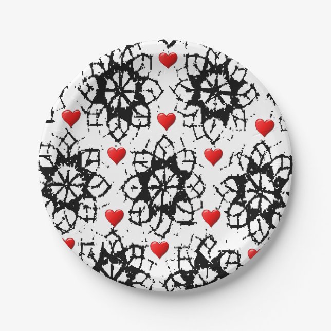 Assiettes En Carton Plaques de papier Valentine's (Devant)
