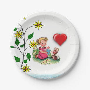 Assiettes En Carton Plaques de papier Valentine's Day Vintage