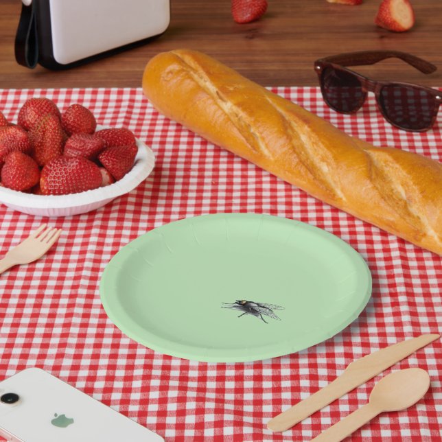 Assiettes En Carton Plaques de papier vert Fly Buddy (Pique-nique)