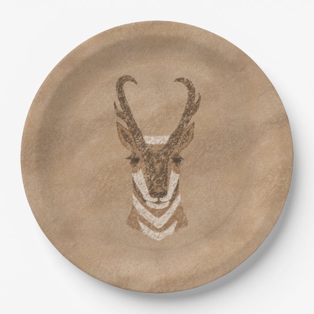 Assiettes En Carton Plaques de papier visage Antelope du sud-ouest de  (Devant)