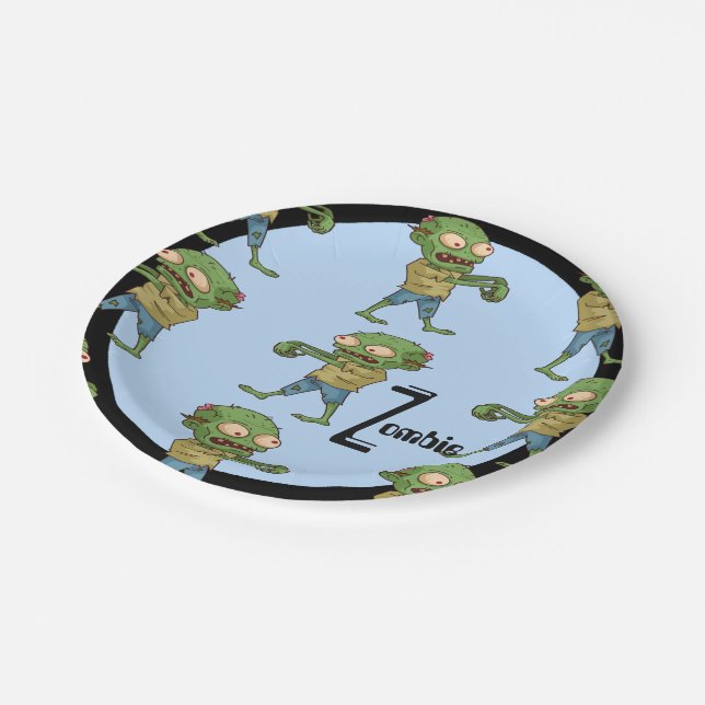 Assiettes En Carton Plaques de papier zombies (Angle)