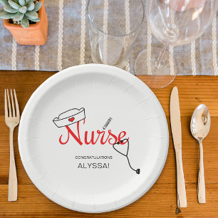 Assiettes En Carton Plaques de partie papier de finition infirmière, r