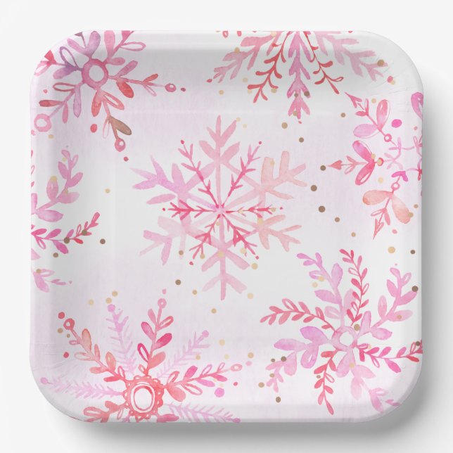 Assiettes En Carton Plaques de parties de papier pour l'hiver Onederla (Recto)
