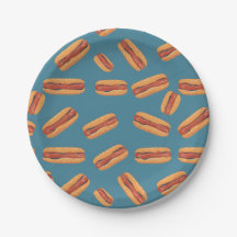 Plaques de parties en papier Hotdog Sports 4 juill