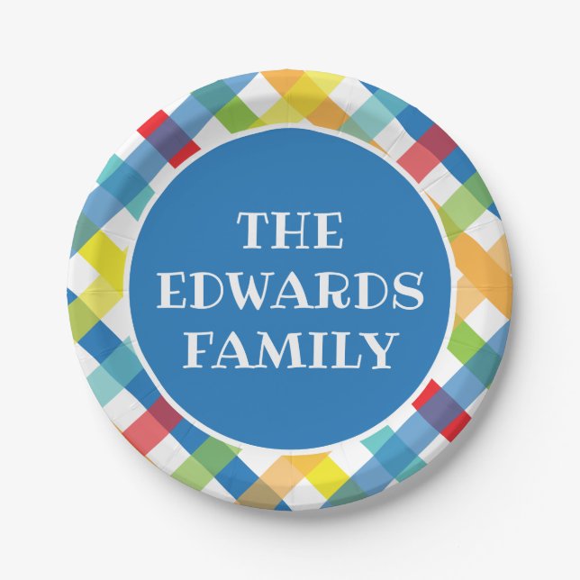 Assiettes En Carton Plaques de partis personnalisées croisées de crise (Devant)