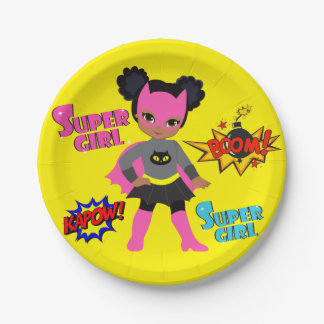 Assiettes En Carton Plaques de superhero noir