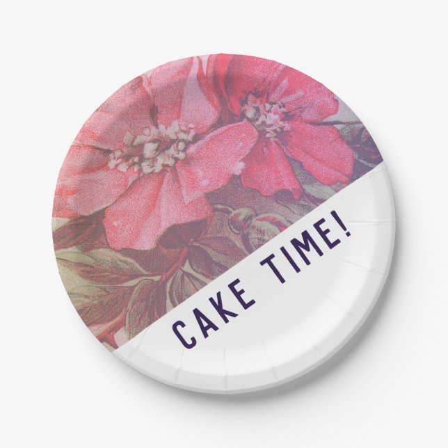 Assiettes En Carton Plaques désertiques Roses modernes (Devant)