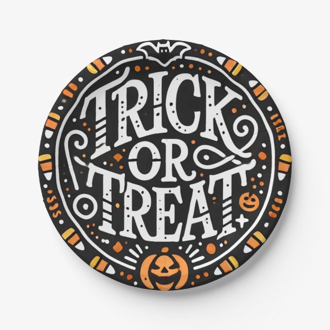 Assiettes En Carton Plaques d'Halloween (Devant)