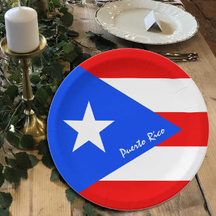 Assiettes En Carton Plaques drapeau de Porto Rico, fête, Porto Rico