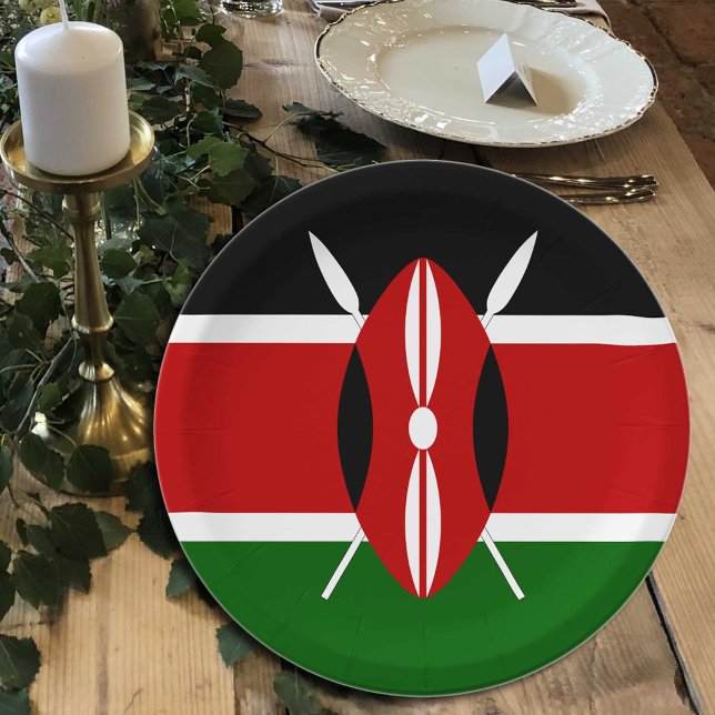 Assiettes En Carton Plaques Drapeau du Kenya, fête, sport, Kenya (Créateur téléchargé)