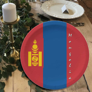 Assiettes En Carton Plaques Drapeau mongole, fête, sports, Mongolie
