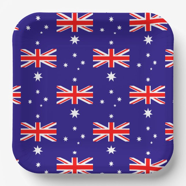 Assiettes En Carton Plaques du drapeau australien (Recto)