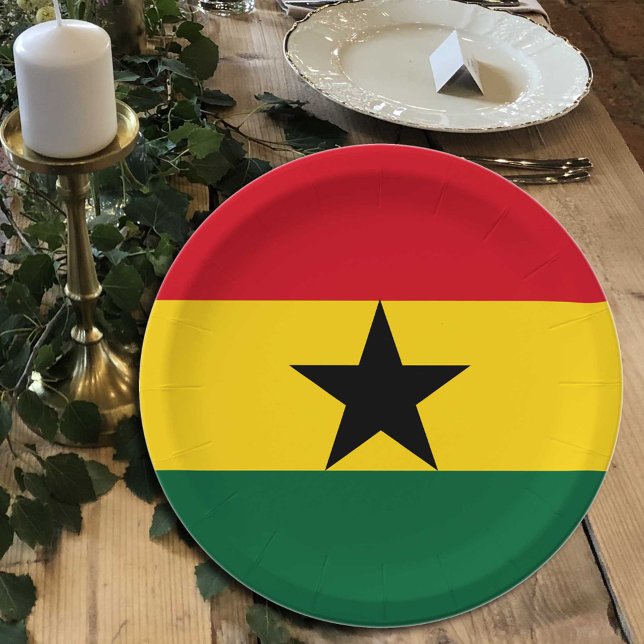 Assiettes En Carton Plaques du drapeau ghanéen, fête, sport, Ghana (Créateur téléchargé)