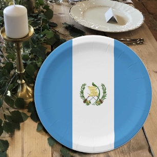 Assiettes En Carton Plaques du drapeau guatémaltèque, fête, sports, Gu