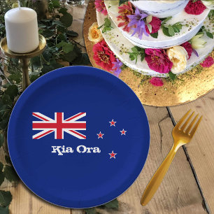 Assiettes En Carton Plaques du drapeau néo-zélandais, fans de sports