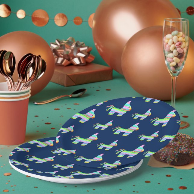 Assiettes En Carton Plaques du parti Pinata (Multi)