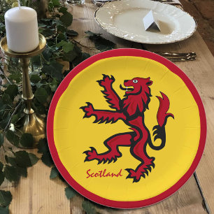 Assiettes En Carton Plaques écossaises, Lion écossais / Rampant