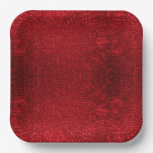 Plaques en cuir rouge