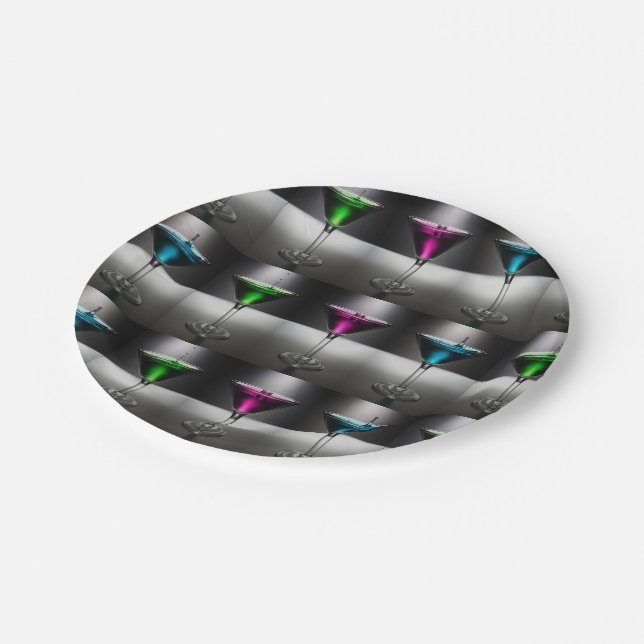 Assiettes En Carton Plaques en papier à base de Martini Party Cocktail (Angle)