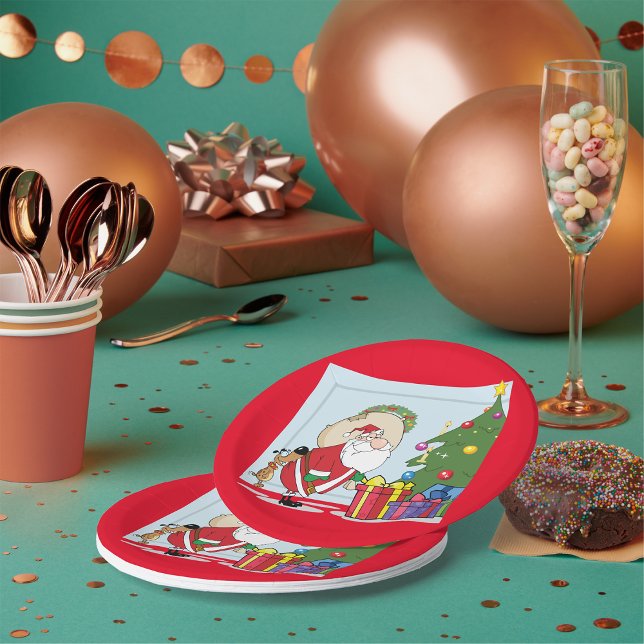 Assiettes En Carton Plaques en papier amusantes du Père Noël (Créateur téléchargé)