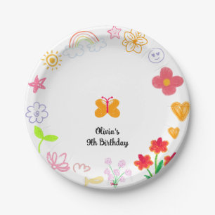 Assiettes En Carton Plaques en papier Anniversaire de enfant jaune et