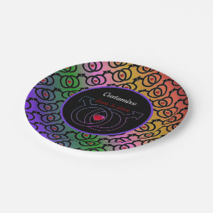 Assiettes En Carton Plaques en papier arc-en-ciel pour mariage gay