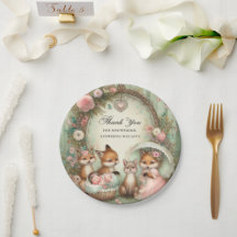 Plaques en papier baby shower Animaux précieux