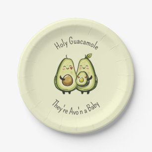 Assiettes En Carton Plaques en papier Baby shower Avocado
