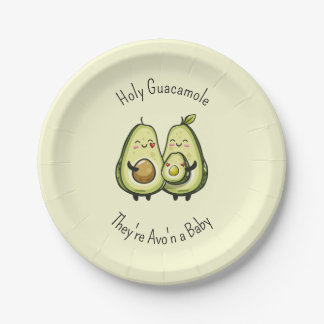 Assiettes En Carton Plaques en papier Baby shower Avocado