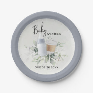 Assiettes En Carton Plaques en papier baby shower Bébé brasse du café