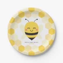 Plaques en papier Baby shower d'abeilles avec conc