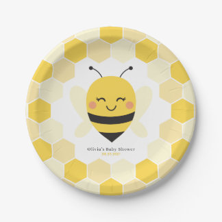 Assiettes En Carton Plaques en papier Baby shower d'abeilles avec conc
