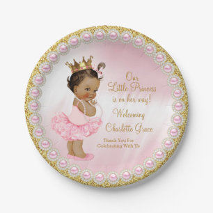 Assiettes En Carton Plaques en papier Baby shower Princess en or rose