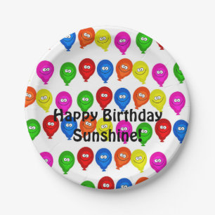 Assiettes En Carton Plaques en papier, Ballons colorés d'anniversaire