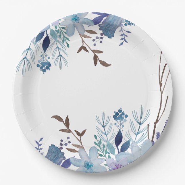 Assiettes En Carton Plaques en papier - Blues d'été (Devant)