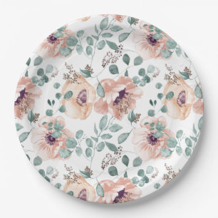 Assiettes En Carton Plaques en papier chic en aquarelle
