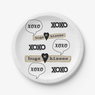 Assiettes En Carton Plaques en papier Coeurs rouges Aimer Xoxo