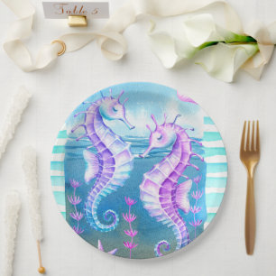 Assiettes En Carton Plaques en papier colorées pour hippocampe et coqu