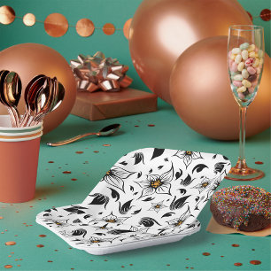 Assiettes En Carton Plaques en papier d'art floral