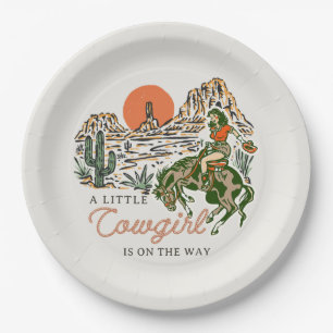 Assiettes En Carton Plaques en papier de Baby shower de cowgirl occide