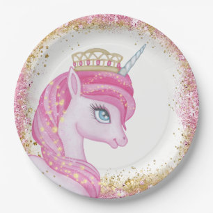 Assiettes En Carton Plaques en papier de Baby shower de licorne douce