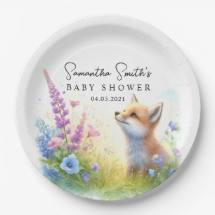 Assiettes En Carton Plaques en papier de Baby shower de renard de bois