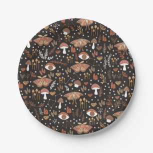 Assiettes En Carton Plaques en papier de champignons de bois