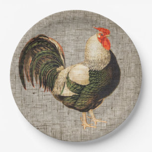 Assiettes En Carton Plaques en papier de Cockerel 9"