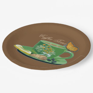 Assiettes En Carton Plaques en papier de coupe et de soucoupe à café