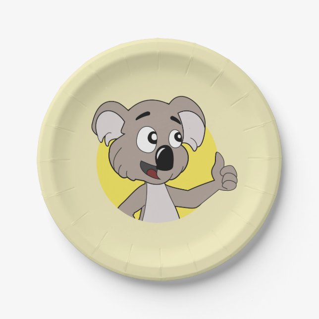 Assiettes En Carton Plaques en papier de dessin animé Koala bear (Devant)